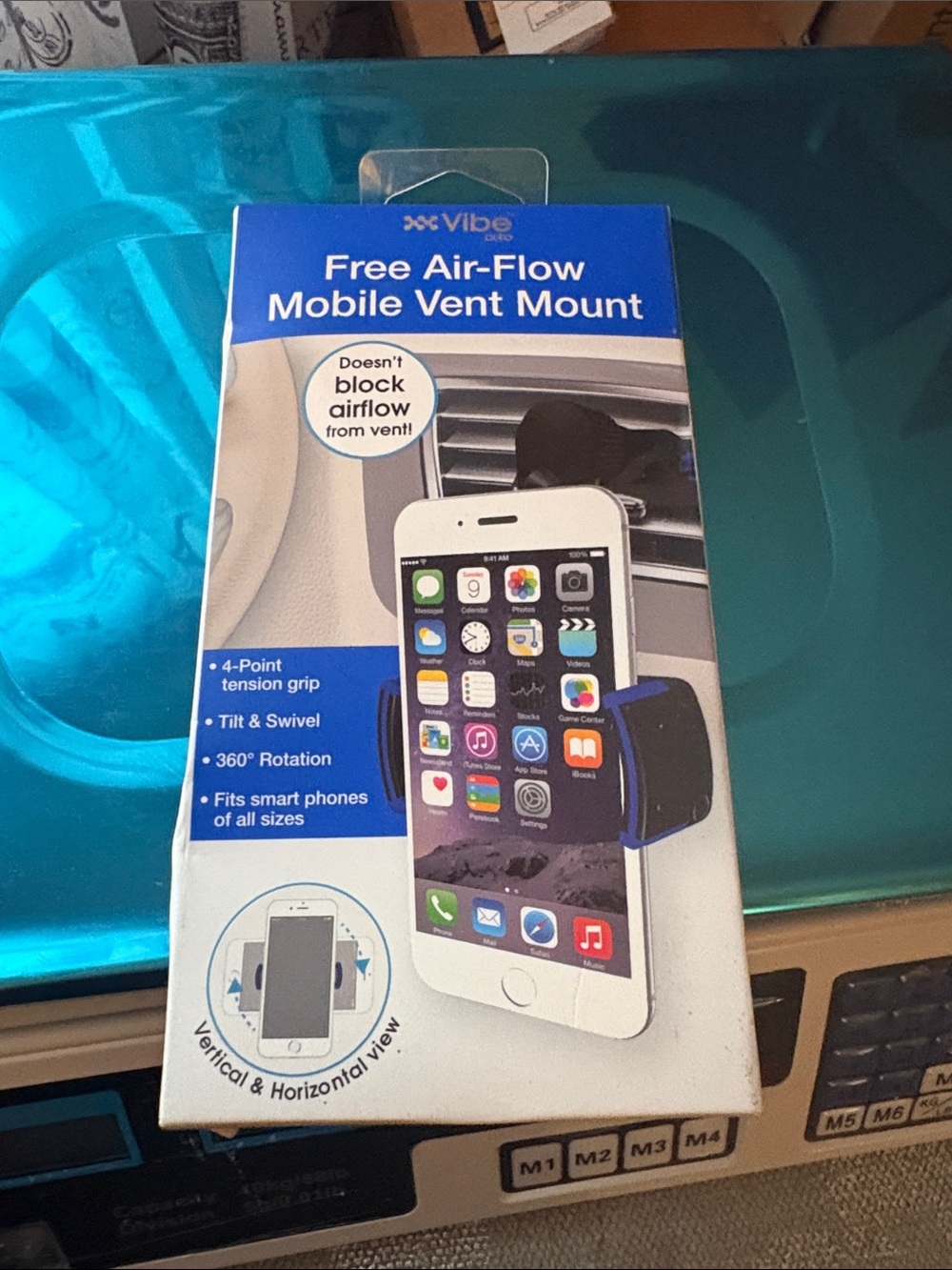 Vibe Free Air-Flow Mobile Vent Mount Universal Car Vent Phone Mount NWT